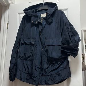 Zara water repellent navy jacket size L